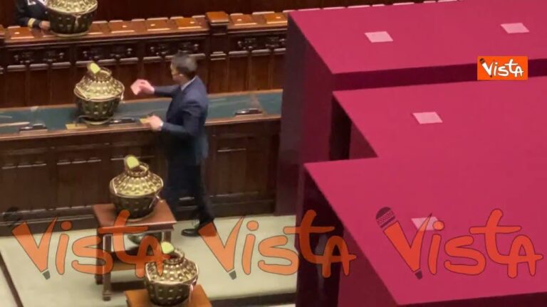Il commesso e la bacchetta, ecco come le schede vengono spinte dentro le urne durante voto in Aula