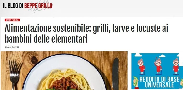 GRILLO LA SPARA GROSSA: “INSETTI AI BAMBINI DELLE SCUOLE”