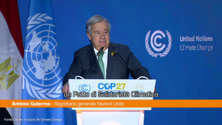 Cop27, Guterres: “Serve un patto di solidarietà climatica fra Stati” (VIDEO)