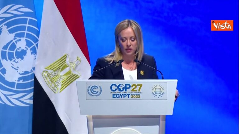 Meloni: “Cooperare su cambiamento clima” (VIDEO)