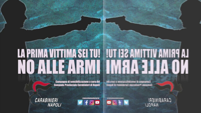 Un poster dei Carabinieri per dire “No alle armi” (VIDEO)