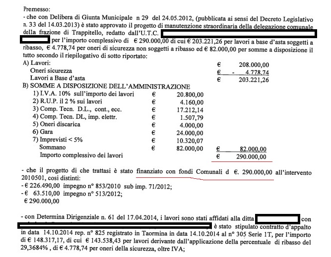 Delegazione di Trappitello come le scuole: lavori alla carlona e zero manutenzioni 1 estratto delegazione