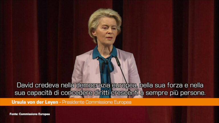 Von der Leyen: “Sassoli non avrebbe tollerato la corruzione” (VIDEO)