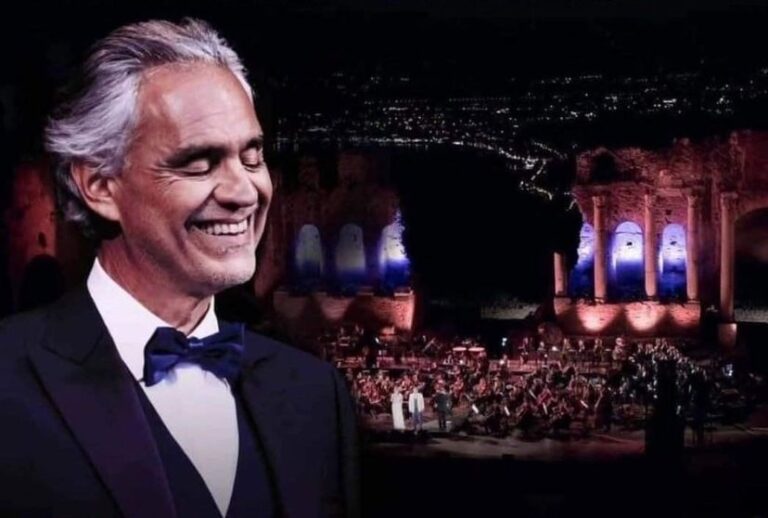 Bocelli in concerto a Taormina: pubblico da tutto il mondo al Teatro Antico