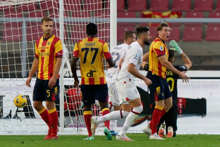 Il Milan spreca tutto, a Lecce finisce 2-2