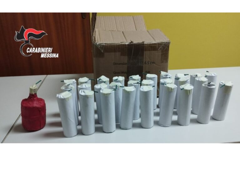 Botti di fine anno: Carabinieri Taormina sequestrano 20 petardi