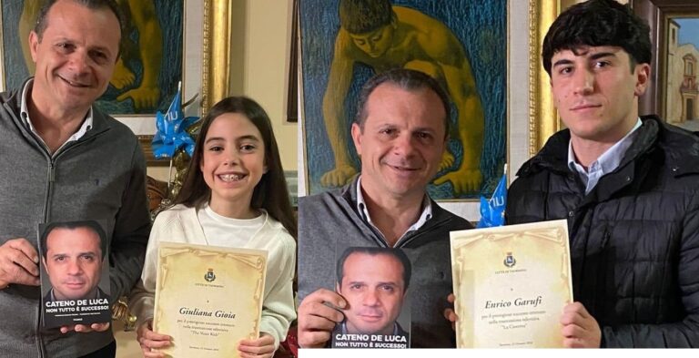 Il sindaco riceve al palazzo municipale Gioia e Garufi: “Orgoglio di Taormina”