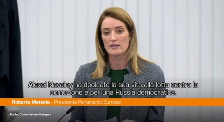 Metsola: “Navalny non si è arreso, non lo faremo neanche noi”