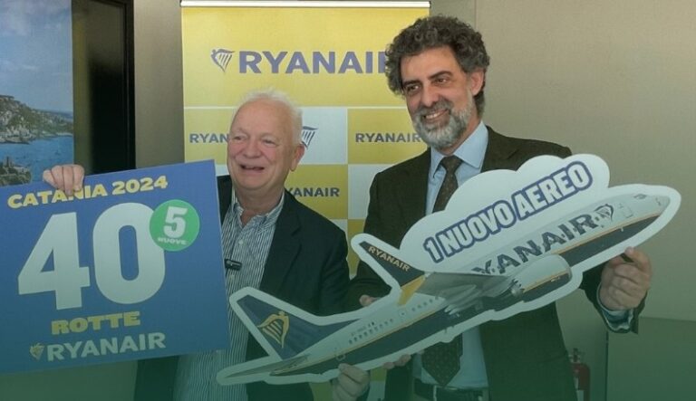 Turismo Taormina, Ryanair lancia 5 nuove rotte su Catania