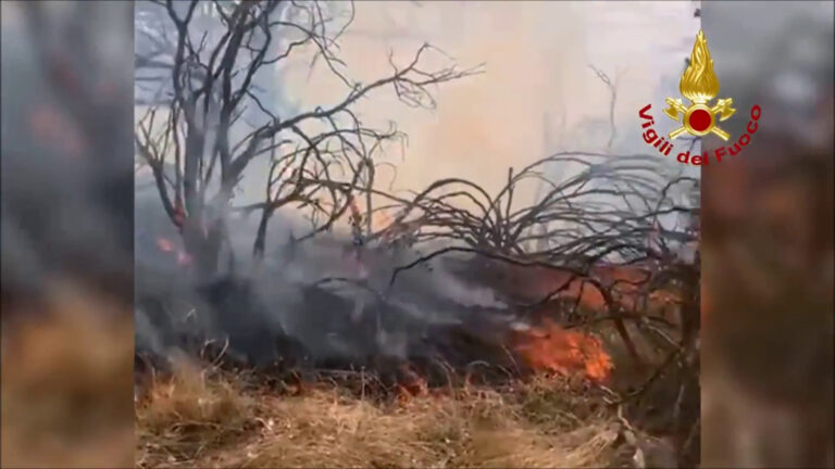 Incendio in zona impervia sull’Etna
