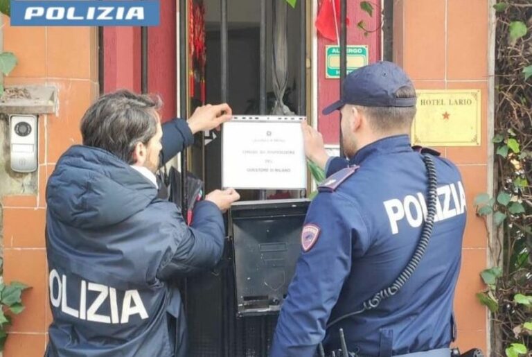 Milano, Questore sospende per 7 giorni la licenza a un hotel