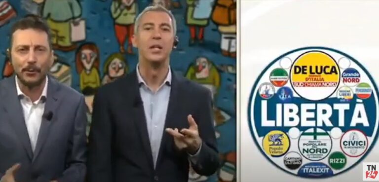 La7, Luca e Paolo: “Il sindaco di Taormina alle Europee con una lista che sembra un citofono” (VIDEO)