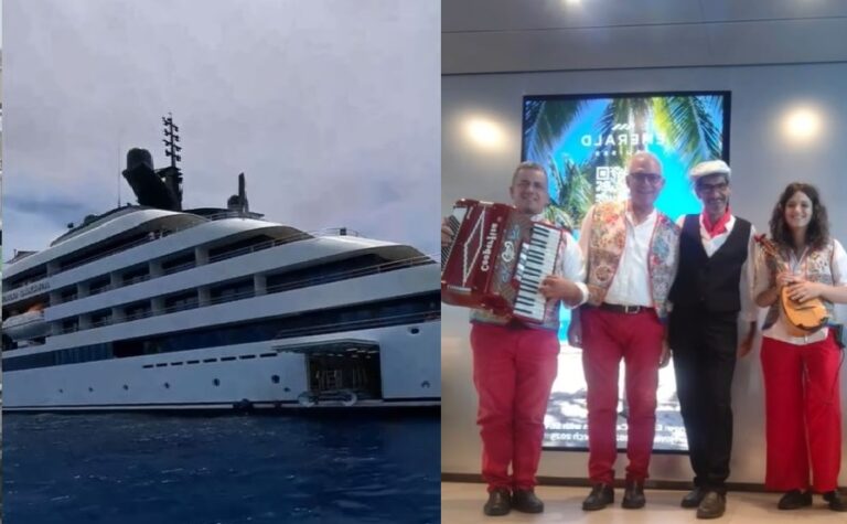 Show dei Suonatori di Taormina sullo yacht da sogno Emerald Sakara (VIDEO)
