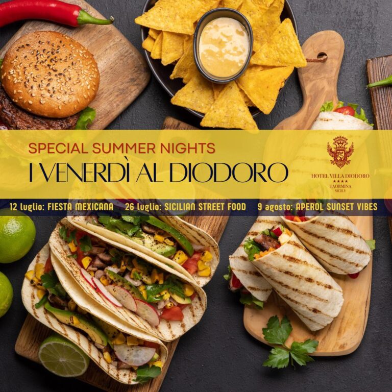 Special Summer Nights: dal 12 luglio tre venerdì speciali all’Hotel Villa Diodoro di Taormina Special Summer Nights: dal 12 luglio tre venerdì speciali all’Hotel Villa Diodoro di Taormina