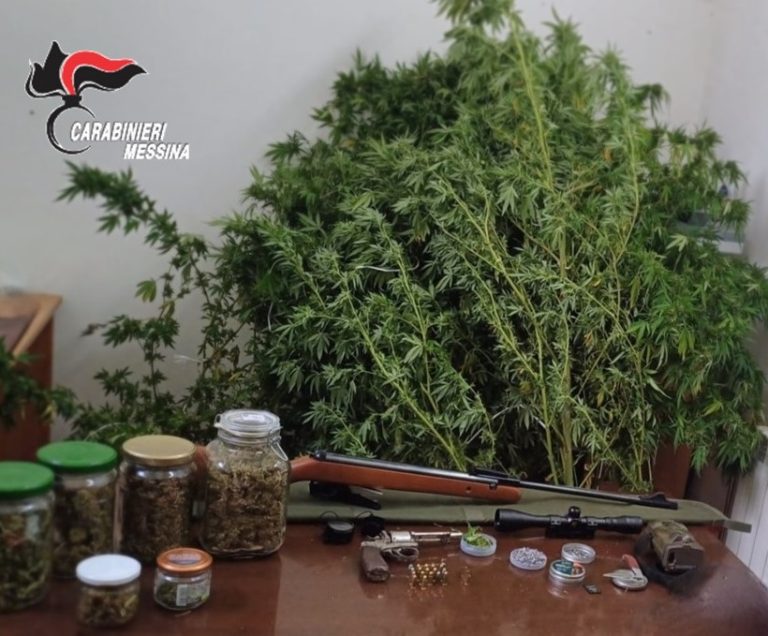 Carabinieri Taormina arrestano 55enne con armi e droga in casa