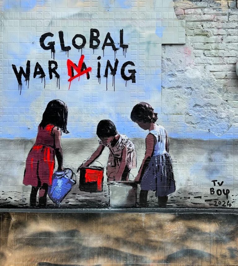 “Global warning”, TvBoy lancia l’allarme sul cambiamento climatico