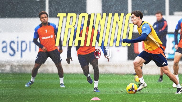 Juve, l’allenamento verso il Milan