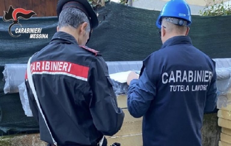 Controlli dei Carabinieri Taormina, titolare di cantiere edile denunciato e sanzionato per 50 mila euro