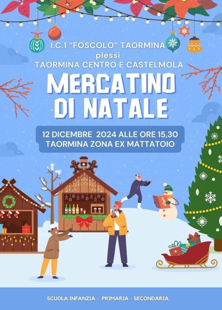 Istituto Comprensivo Taormina, il 12 e 13 dicembre il Mercatino di Natale Istituto Comprensivo Taormina, il 12 e 13 dicembre il Mercatino di Natale
