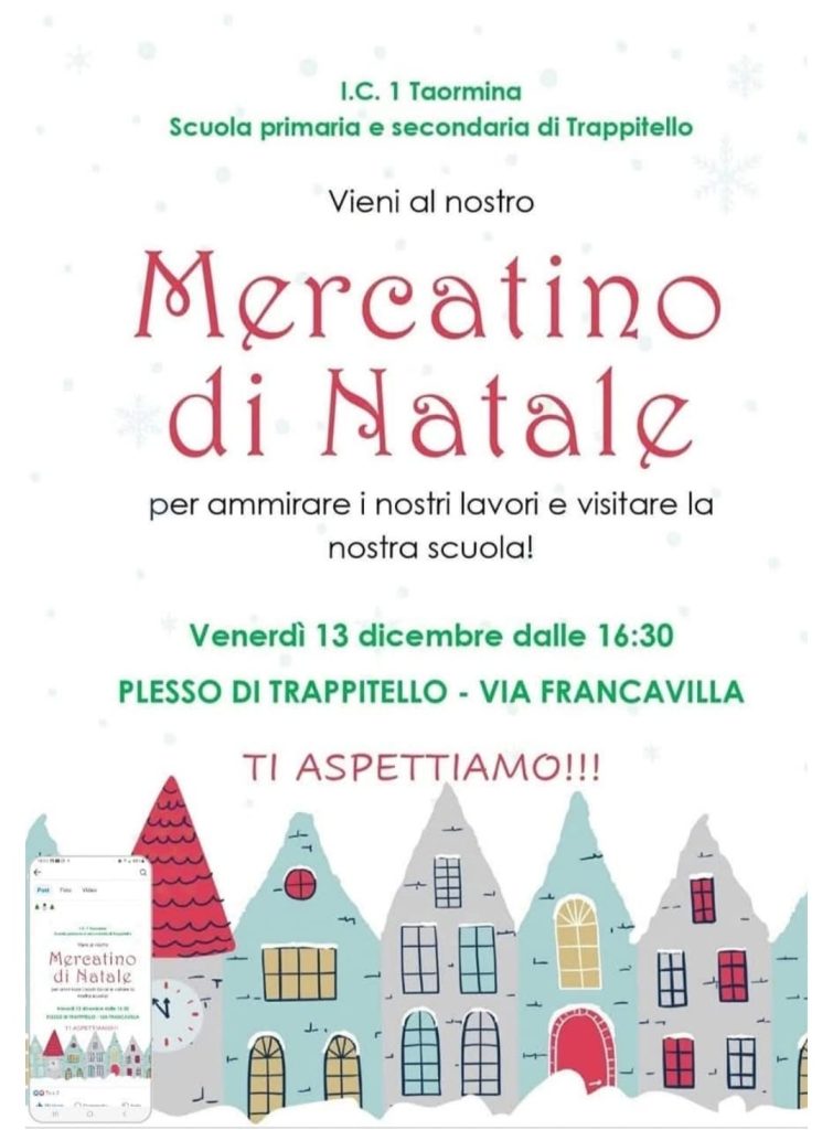 Istituto Comprensivo Taormina, il 12 e 13 dicembre il Mercatino di Natale 1 ed0ba8e1 b9af 41fe a590 100dec2030d1