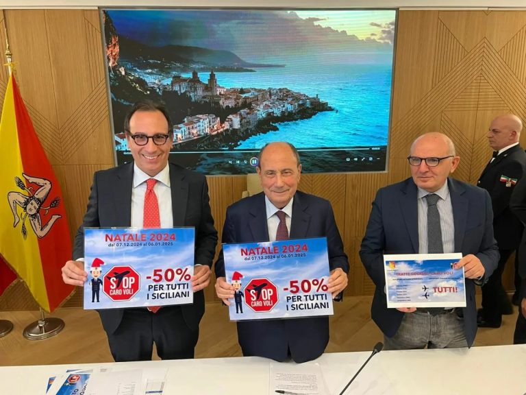 Sconto del 50% sui biglietti aerei a Natale, Schifani: “Contro il caro voli”