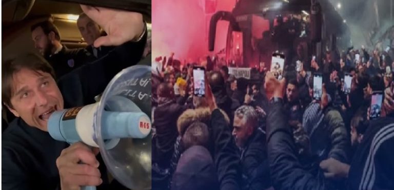 Notte da scudetto a Napoli, in 10mila all’aeroporto. Conte arringa la folla: “Non molliamo”