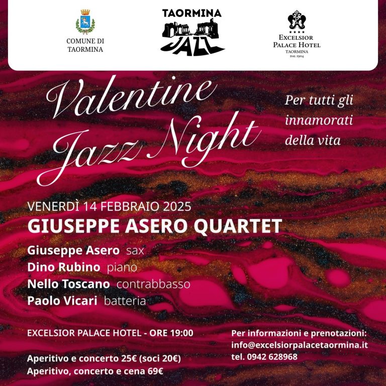 Valentine Jazz Night all’Excelsior Palace di Taormina: una serata da sogno tra musica e buona cucina