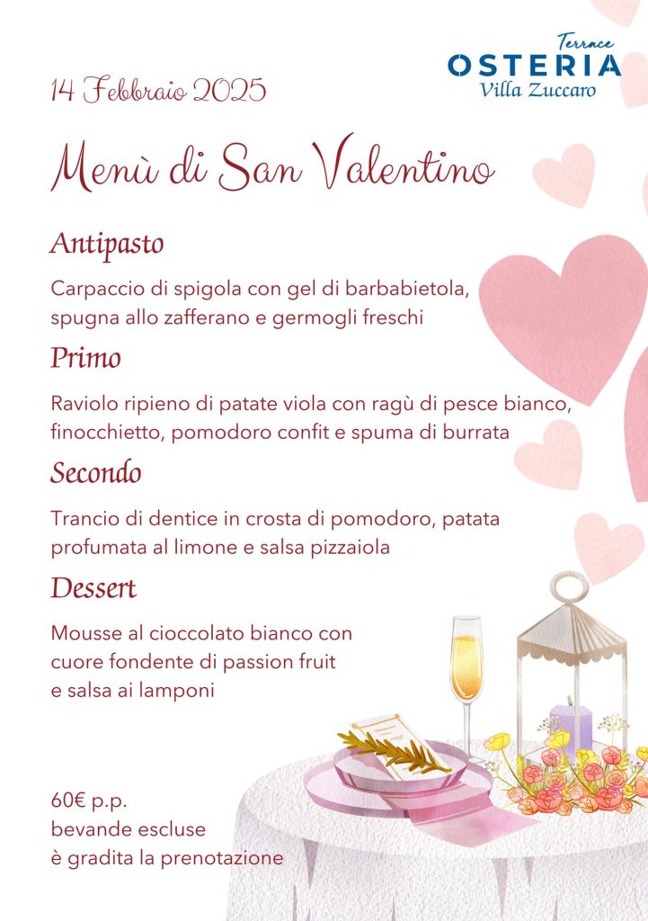 San Valentino a Taormina: amore e gusto con Villa Zuccaro Group. Scopri i menù speciali 3 OSTERIA VILLA ZUCCARO