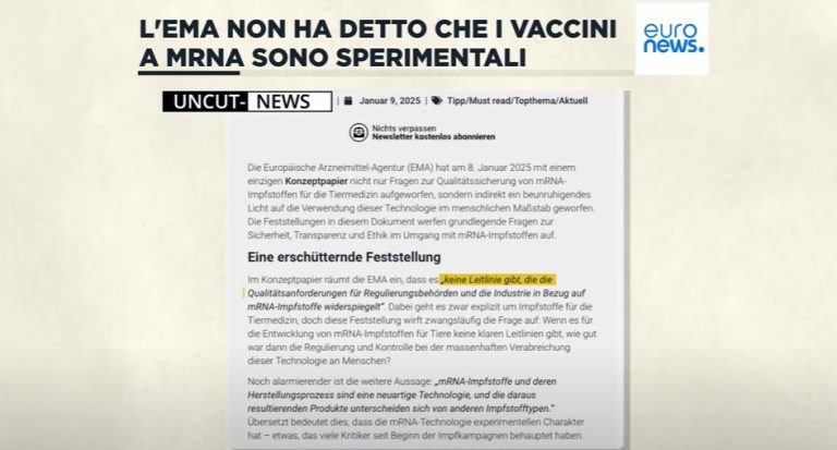 L’Agenzia europea per i medicinali non ha ammesso che i vaccini a mRna sono “sperimentali”