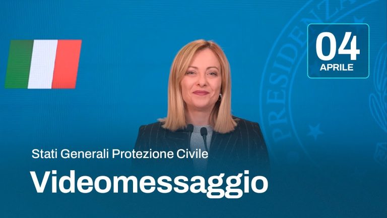 Stati Generali Protezione Civile, il videomessaggio del Presidente Meloni