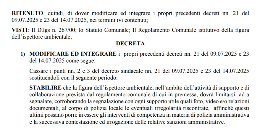 decreto del 26 settembre