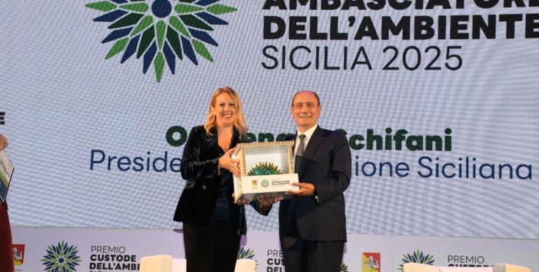 A Schifani il premio “Ambasciatore dell’Ambiente Sicilia 2025”, “Valore non negoziabile e primario”