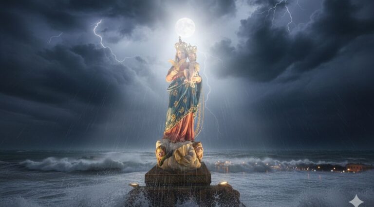 La mareggiata avanza, Naxos invoca la Patrona: “Santa Maria Raccomandata, liberaci dal pericolo”