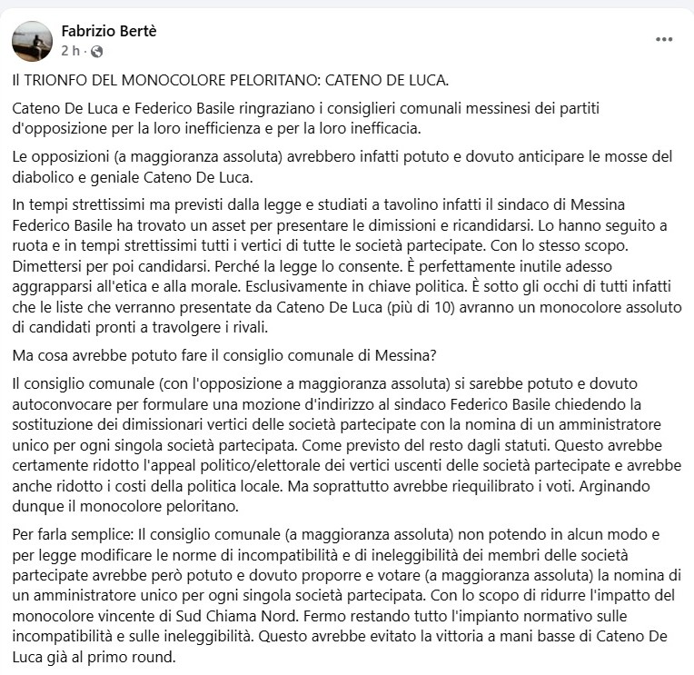 Messina-Naxos-Taormina, perché De Luca ha tutta la partita elettorale in mano 1 Berte 1