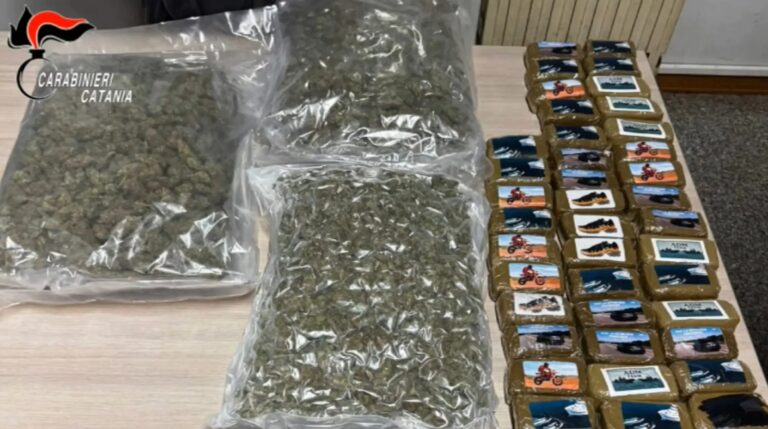Inseguimento nel Catanese, arrestato 36enne con 7,5 kg di droga 