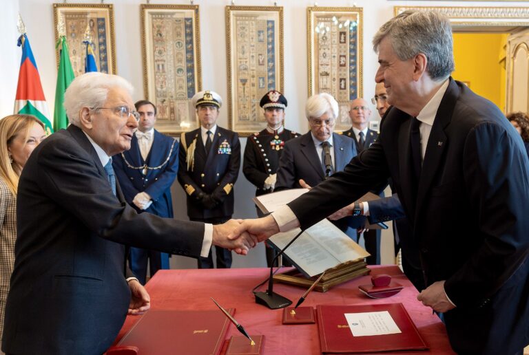 Gianmarco Mazzi al Quirinale giura da neo ministro del turismo