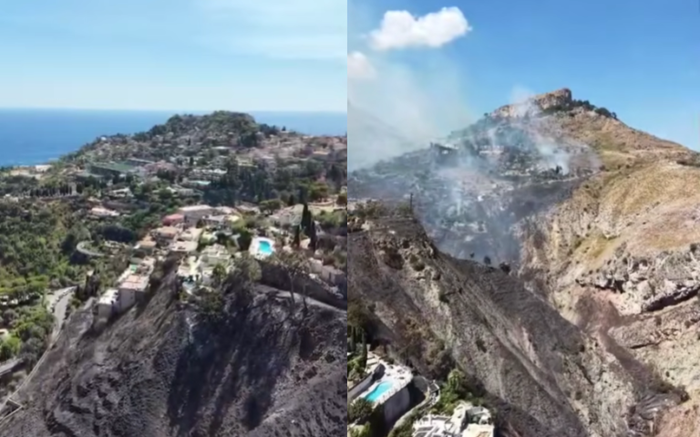 Incendio a Taormina, la devastazione vista dal drone (VIDEO)